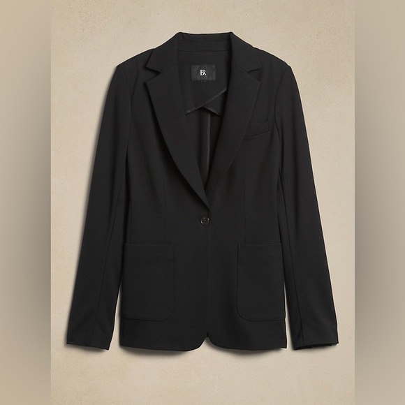Banana Republic Black Single Button Everywhere Ponte Blazer - Picture 3 of 9